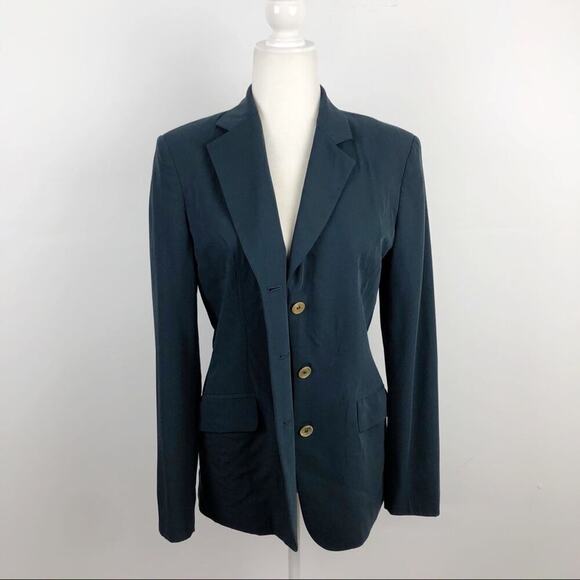 Narciso Rodriguez Dark Teal Blue  Blazer Jacket made in Italy from 100% wool  8 - Picture 2 of 14